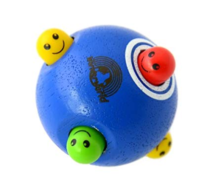 Wonderworld Peek-A-Boo Ball Blue Interactive Wooden Baby Toy - Small For Little Fingers