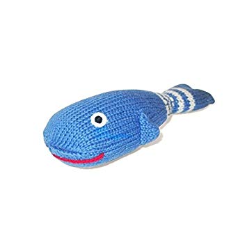 Estella Hand Knit Organic Whale Rattle Baby Toy