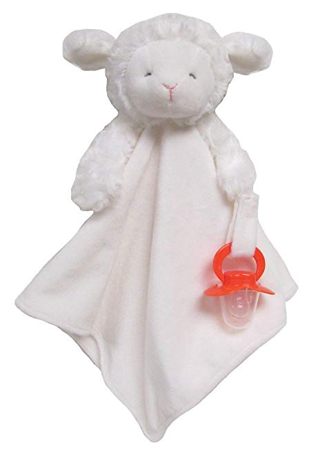 Carter's Lamb Security Blanket with Pacifier Clip Unisex Boy Girl