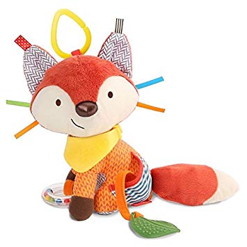 Bandana Buddies Baby Activity and Teething Toy with Multi-Sensory Rattle and Textures, Fox