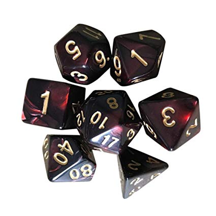 OVERMAL 7pcs/Set TRPG Game Dungeons & Dragons Polyhedral D4-D20 Multi Sided Acrylic Dice …