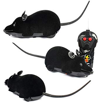 Baby Kids Education Toy, FTXJ Cute Mini Scary RC Remote Controller Simulation Plush Mouse Mice Kid Toy Gift Black