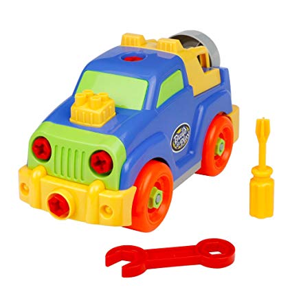 yoptote Take Apart Toys Jeep Toy Car Assembling Disassemble Toys Pull Along Trucks Construction Building Kit Set Vehicles Party Favors for Kids Boys Girls over 3 Years Old