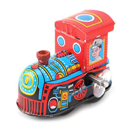 JUA PORROR Clockwork Toys Retro Steam Train Reminiscence Children Vintage Tin Toy Gift