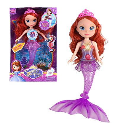 BabyPrice Mermaid Princess Doll Toy with Rainbow Flash Lights and Music