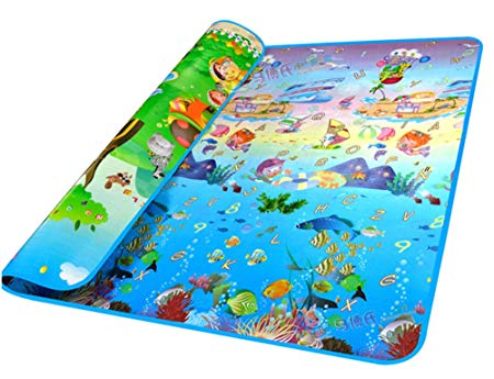 Lantusi Baby Kid Toddler Play Crawl Ocean Pattern Mat Carpet Waterproof Foam Blanket Rug for In/Out Doors