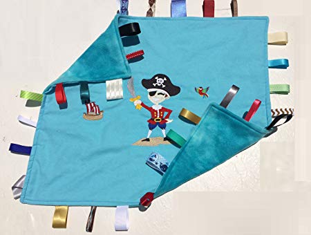 Yo Ho Ho ~ Pirate Cuddle Blanket with Ribbon Tabs