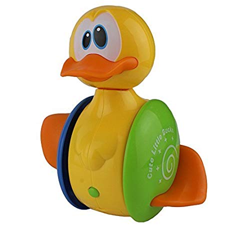 Cute Rolling Electric Duck Toy Roly-Poly Duck with Quacking and Funny Laughing Sound