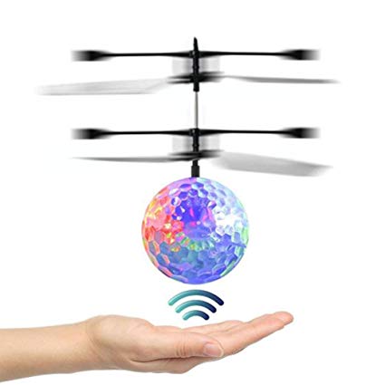 RC Flying Ball, Misaky Drone Helicopter Ball Built-in Shinning LED Lighting for Kids Toy
