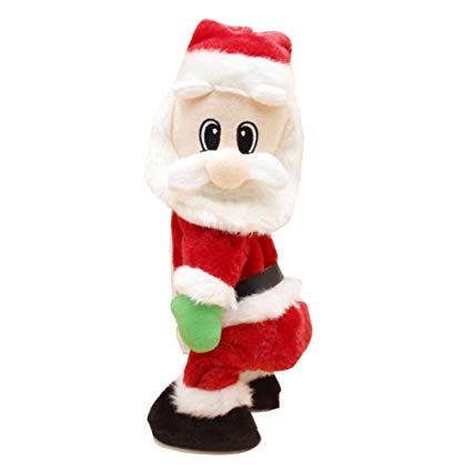 Twerking Santa Claus,NOMEN 16CM Christmas Santa Claus Figure Twisted Hip Twerking Singing Electric Toys for kids