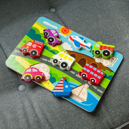 Fat Brain Toys Transportation Chunky Puzzle - Here We Go! Chunky Puzzle