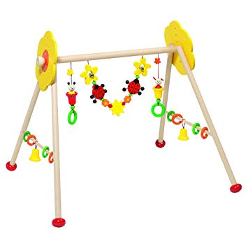 Wooden Non-toxic Baby Gym with Insects and Flowers By Heimess