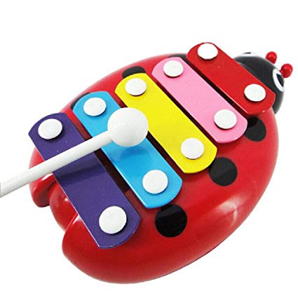 Baby Kids Education Toy, FTXJ Cute Child Kid 5-Note Xylophone Musical Beat Toys Wisdom Development Beetle Sticker