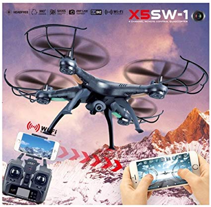 Rukiwa X5SW-1 Wifi FPV RTF 2.4G 4CH RC Black quadcopter Camera Drone with HD Camera UAV