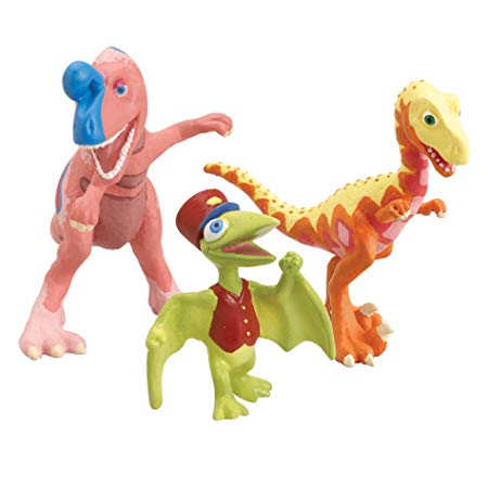 Learning Curve Dinosaur Train Collectible Dinosaur 3 Pack - My Friends Are Therapods: King Cryolophosaurs, Derek And Conductor Tiny