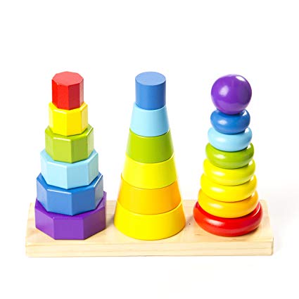 Fat Brain Toys Shape Tower - GeoPeg Stacking Tower