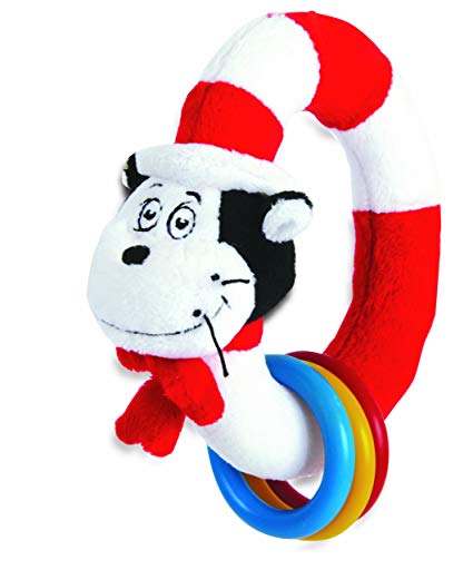 Manhattan Toy Dr. Seuss Cat in The Hat Take and Shake Ring Rattle and Teether Toy