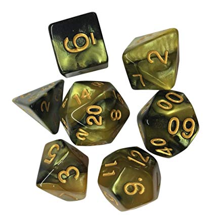 OVERMAL 7pcs/Set TRPG Game Dungeons & Dragons Polyhedral D4-D20 Multi Sided Acrylic Dice …
