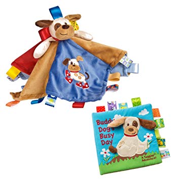 Mary Meyer Taggies Buddy Dog Character Blanket and Soft Book Set for Newborn, Infant or Toddler Boys...